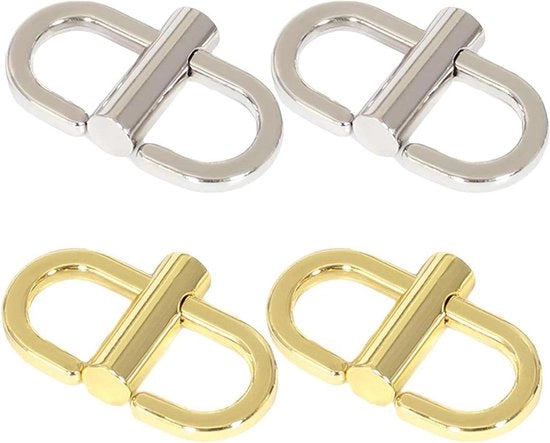 Accessori di chiusura per borse 4 pezzi - Catenelle metalliche adattabili per tasche - Catena per borse a mano e crossbody - Metallo - 2 colori