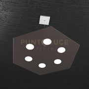 EXAGON SOSPENSIONE 6 LUCI MARRONE 1142-SG-MA