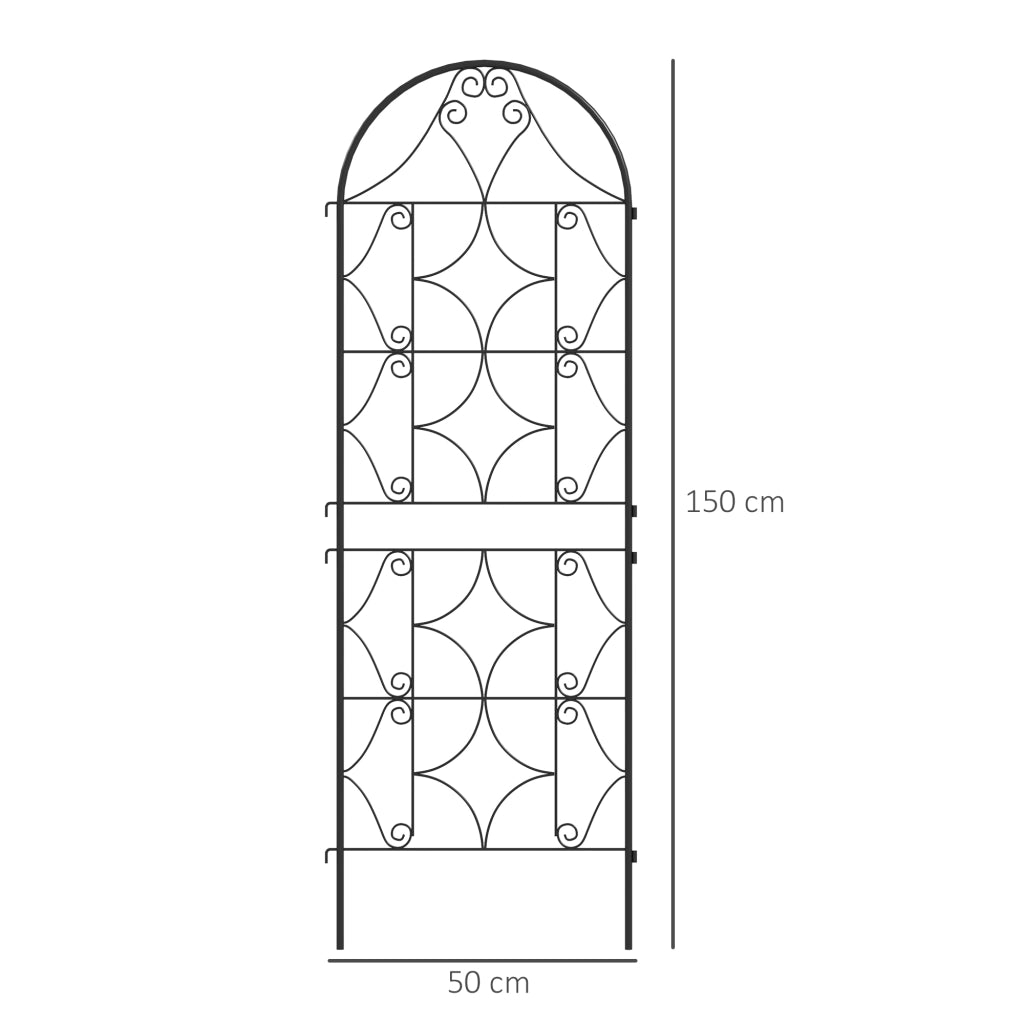 Griglia per rampicanti set 2 pezzi ¨C Xylo ¨C metallo nero 50x150 cm