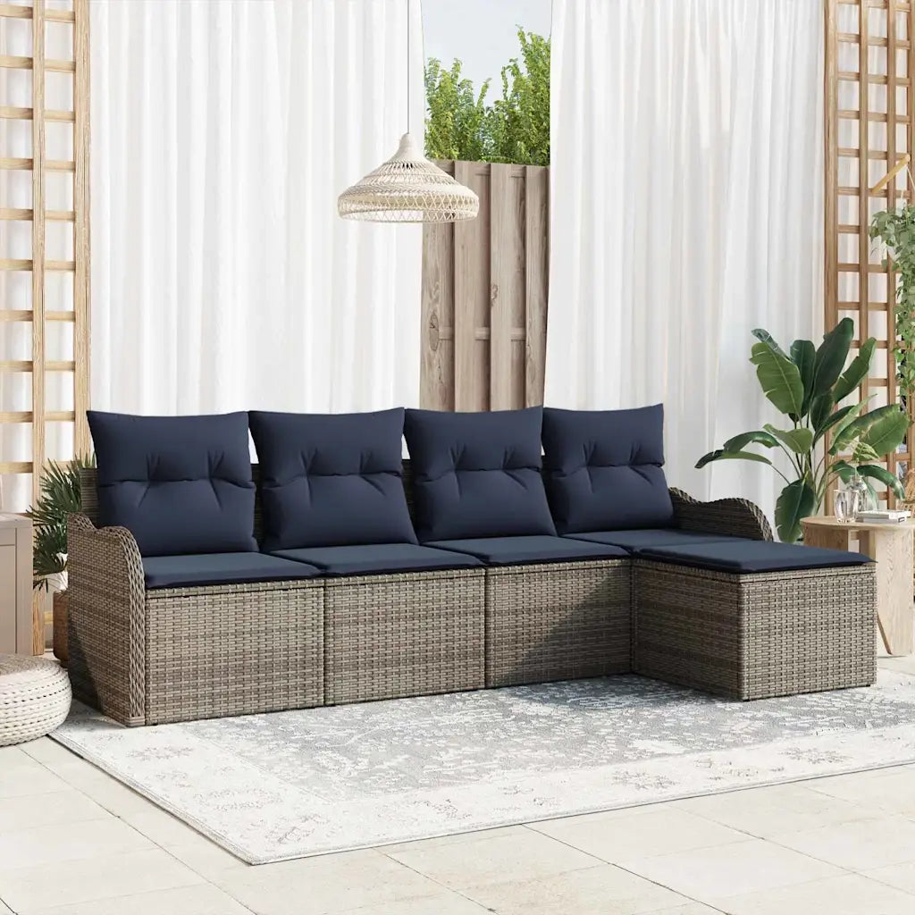Set Divano da Giardino Grigio polyrattan 3345665