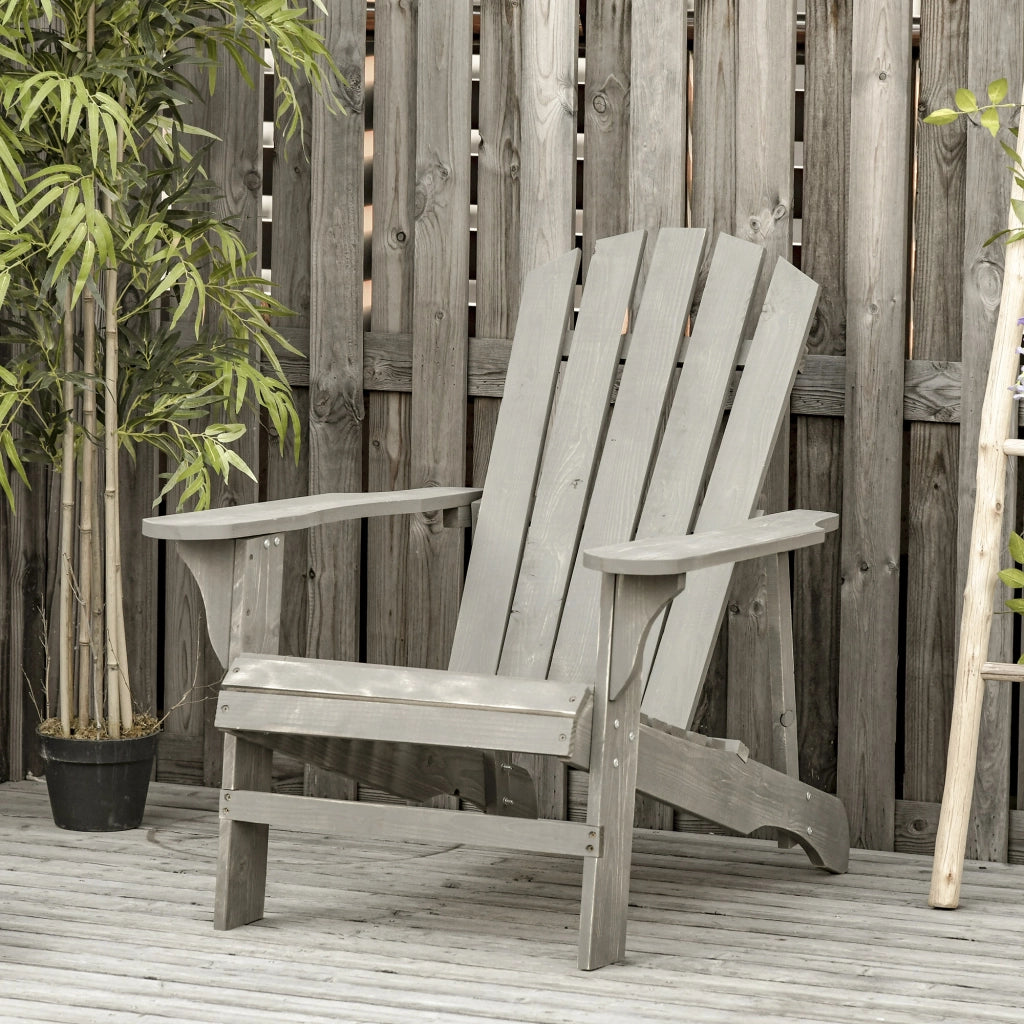Poltrona Adirondack da Giardino ¨C Xylo ¨C Legno Massello Abete Grigio Effetto Invecchiato 78x89x88cm