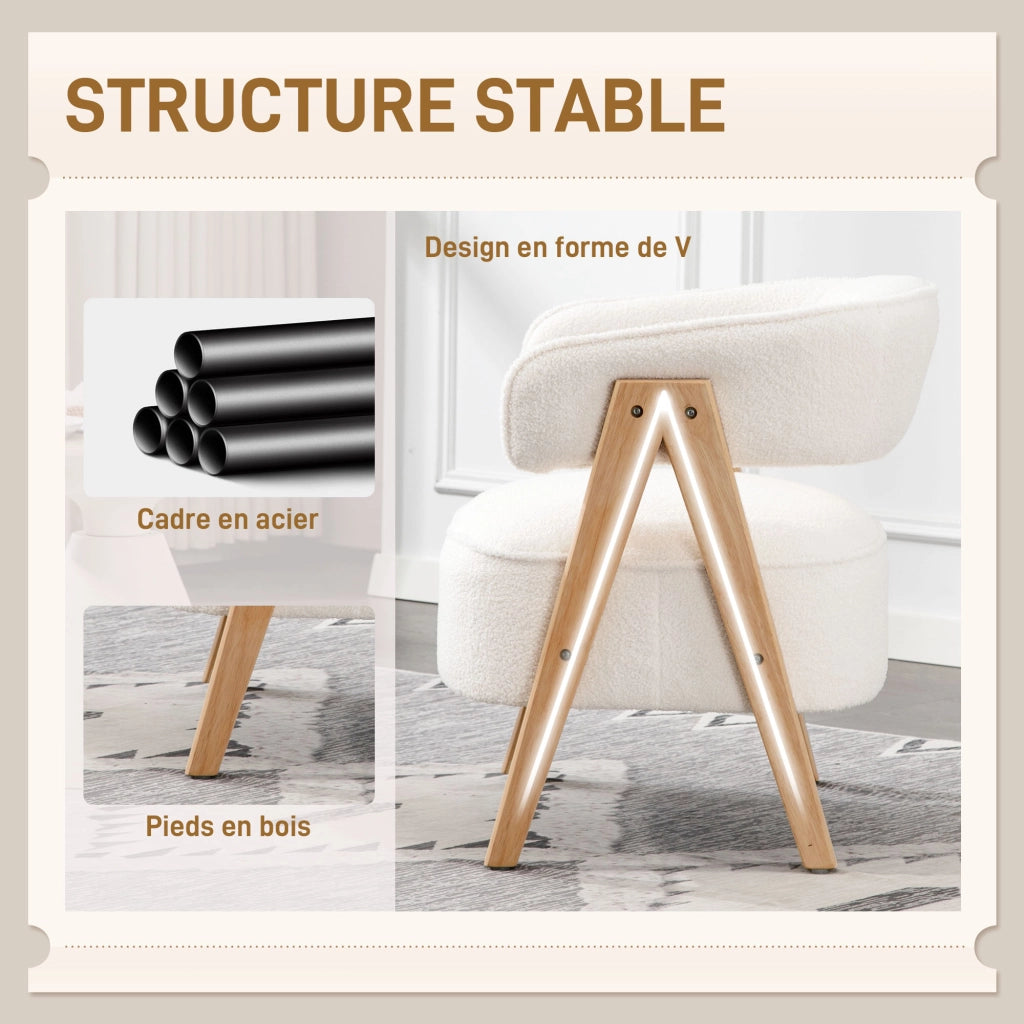 Poltrona relax in tessuto ¨C Minimal ¨C 70x64x71 cm, bianco