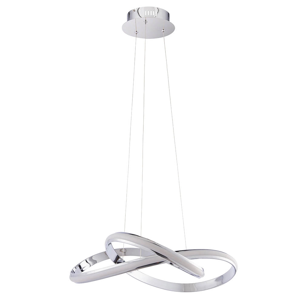 Lampada sospensione loop LED cromata 40,5W Endon ARIA