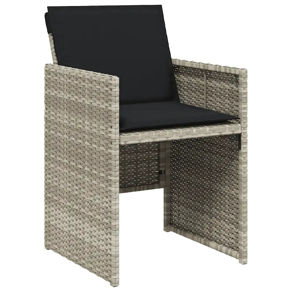 Set Pranzo Giardino 11pz con Cuscini Grigio Chiaro Polyrattan 3210611