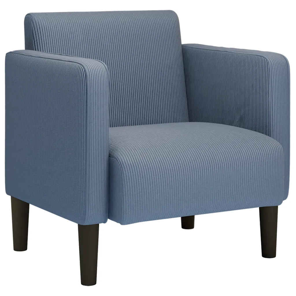 Divano Sedia con Braccioli-Poltrona-Sofa Relax Blu 54 cm Tessuto di velluto a coste