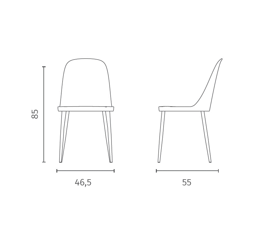 Sedia Tamara in Polipropilene Visone con Struttura in Metallo in Tinta - Design Moderno Ergonomico per Ambienti - Set da 4