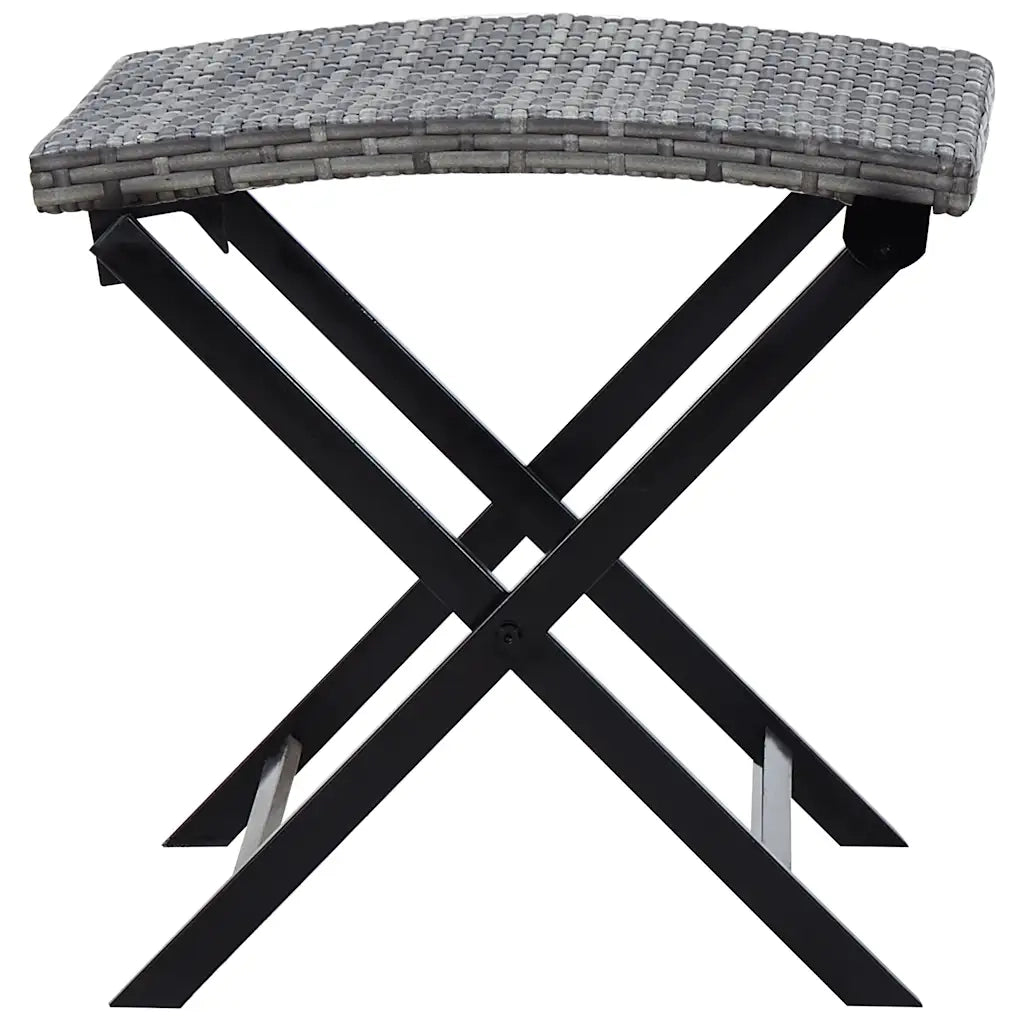 Sgabello Pieghevole in Polyrattan Grigio CFW3869055