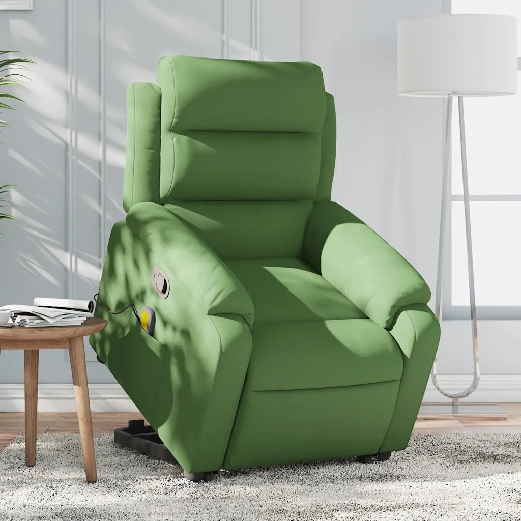 Poltrona Alzapersona Reclinabile Verde Chiaro in Velluto 3205106