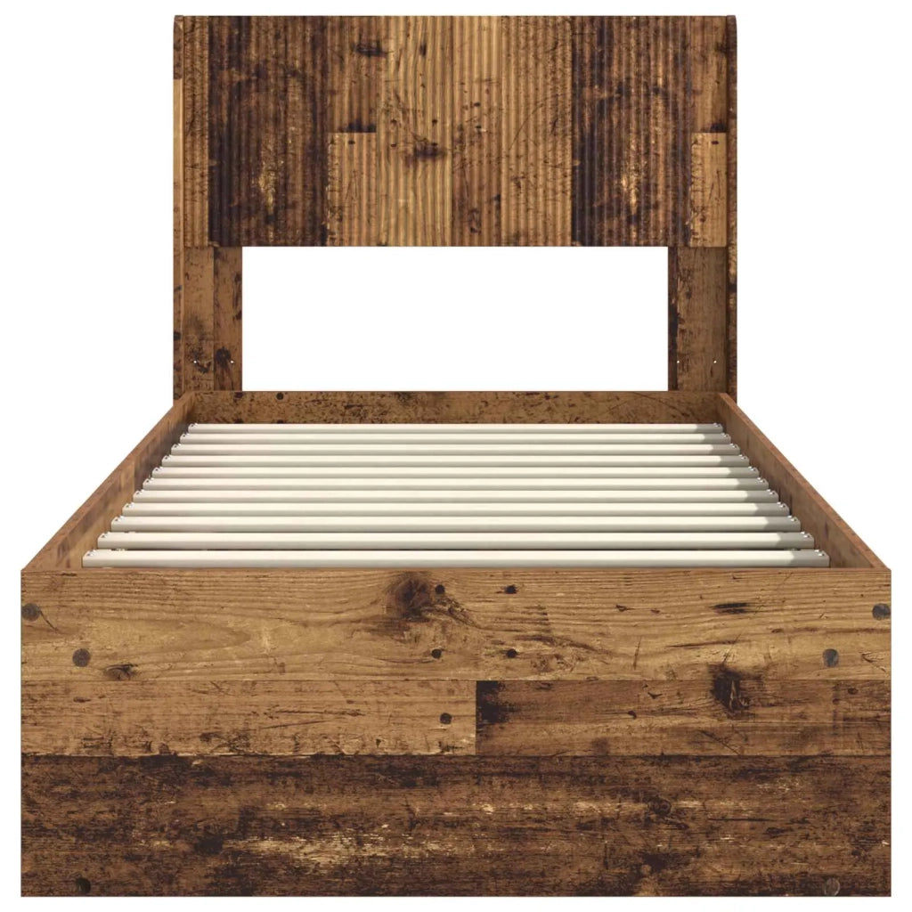Struttura del letto con stoccaggio e testata Legno antico 3414249