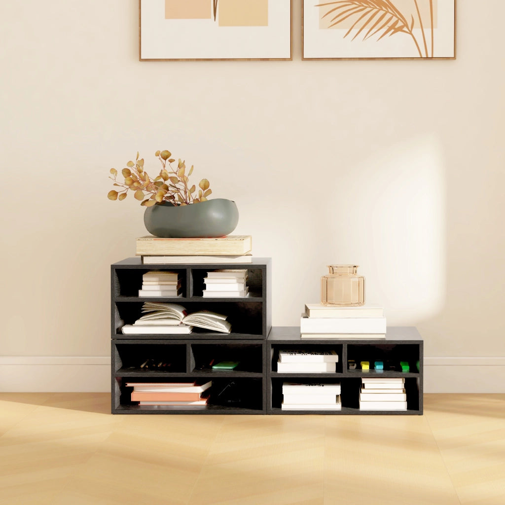 Mobile Porta Stampante con 3 Ripiani Aperti ¨C Minimal ¨C Nero 47x40x23 cm