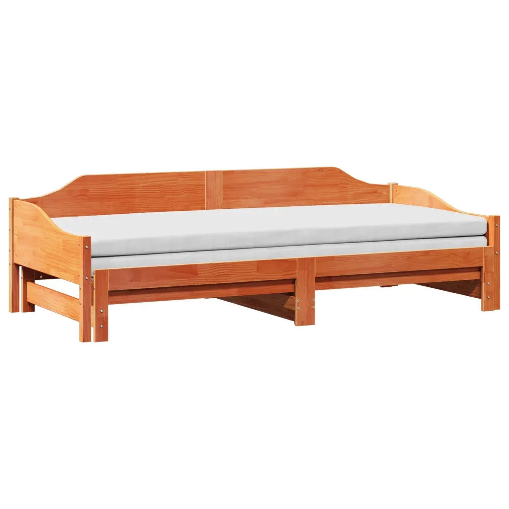 Divano letto | Sof¨¤ letto | Letto singolo con Rotelle senza Materasso Marrone Cera 90x190 cm