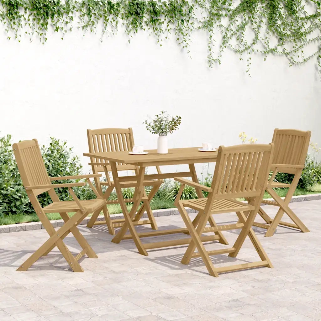 Sedie Giardino Pieghevoli 4 pz 54x61x88 cm Massello Acacia 365742