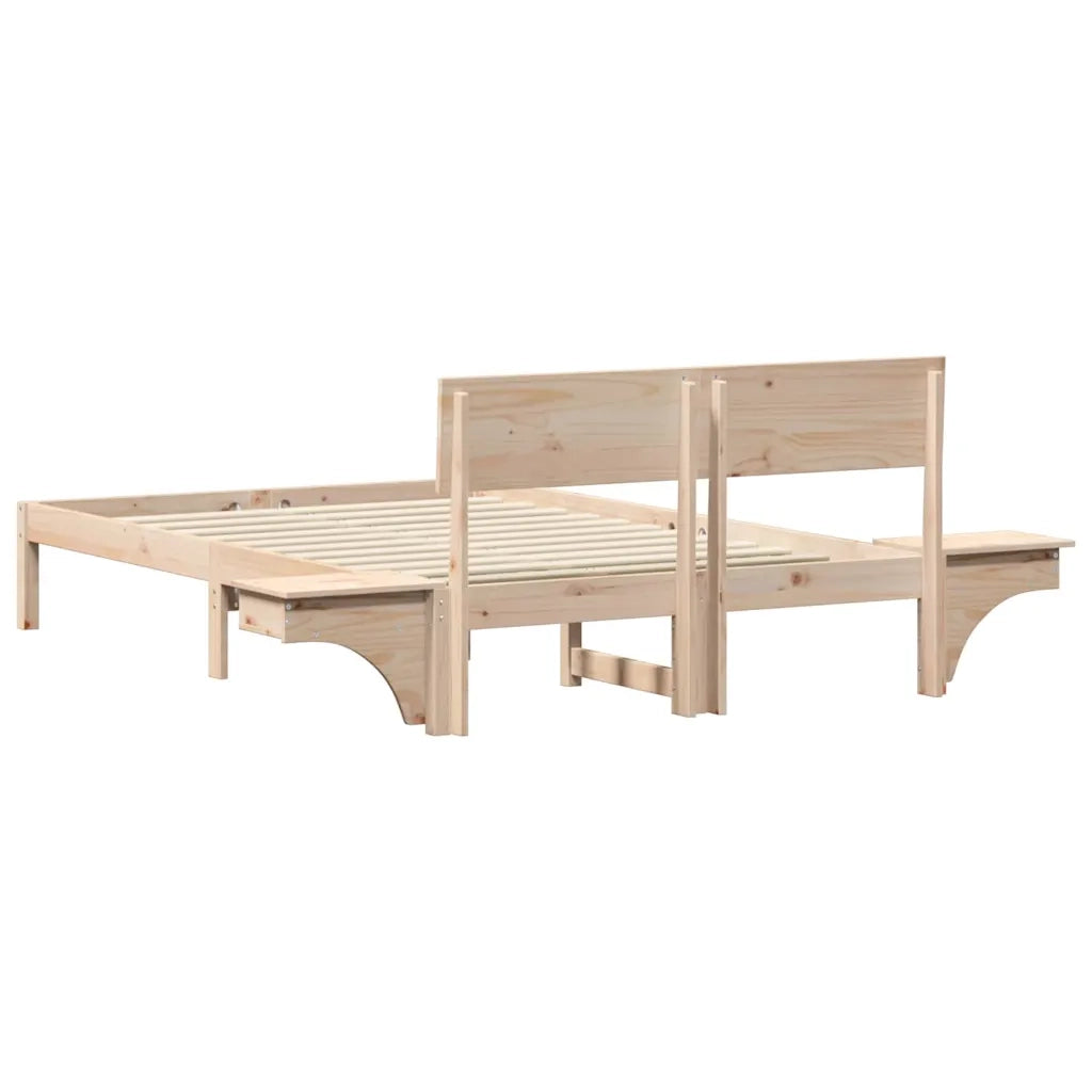 Struttura del letto Marrone 135 x 190 cm Pino massello 873454