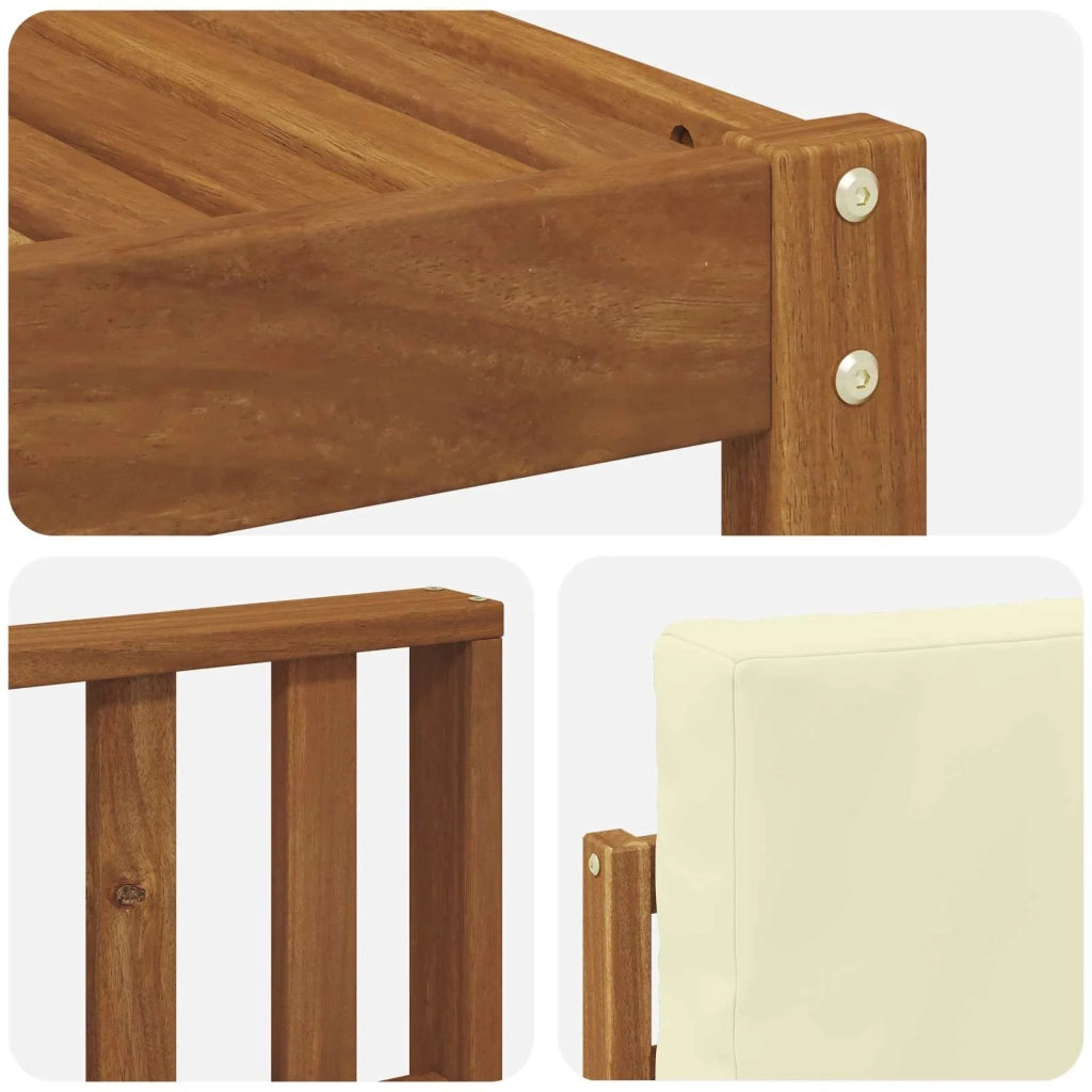 Set di divani da esterno con cuscino 5 pcs Naturale e Crema 3366353