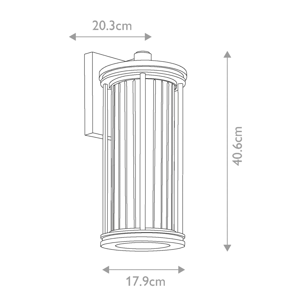 Applique da esterno nera IP44 E27 40W Barras Kichler