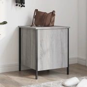Panca Portaoggetti-Sgabello-Panca con Contenitore Grigio Sonoma 40x42,5x50cm Legno Multistrato