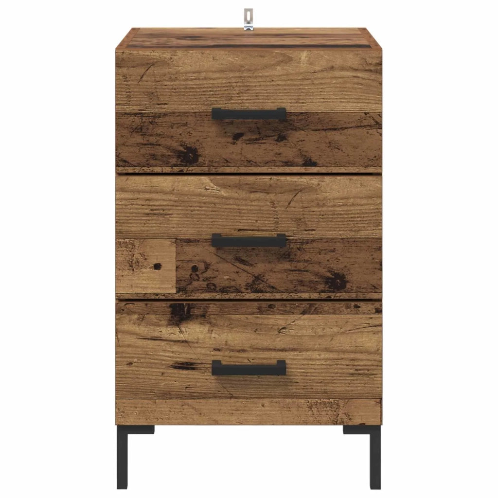 Comodino | Armadio da Notte | Mobiletto da notte con cassetto Legno vecchio 40 x 40 x 66 cm