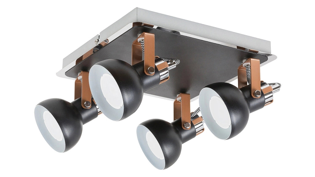 Faretto da soffitto nero opaco GU10 4 luci Rabalux