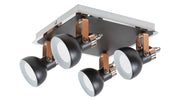 Faretto da soffitto nero opaco GU10 4 luci Rabalux