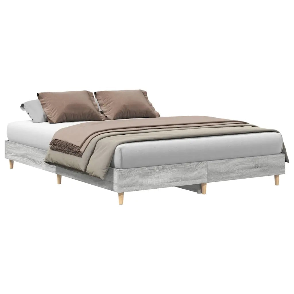 Letto matrimoniale | Letto per adulti | Giroletto senza Materasso Grigio Sonoma 140x200 cm Truciolato