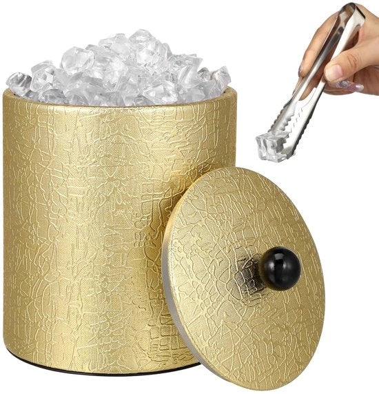 Semifreddo a doppia parete con coperchio - IJsblokjeshouder con maniglia - Filtro integrato - Raffreddatore di vino/Champagne - Capacità 1,3 L - Isolamento perfetto - Ijskoeler
