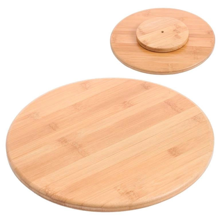 Tagliere Vassoio da Tavolo Antipasti Girevole in Bamboo 30 cm