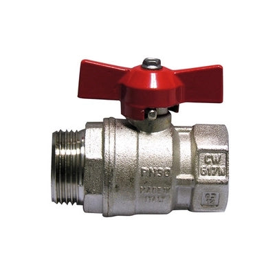 VALVOLA A SFERA MF CON FARFALLA LEVA ROSSA- 3/4 (DN 20) F-BRICO- FAIDF- pezzi 1