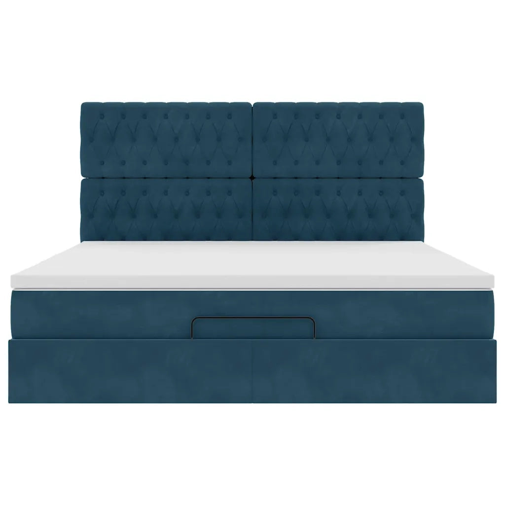 Struttura Letto Pouf con Materassi 160x200 cm Velluto 3313557