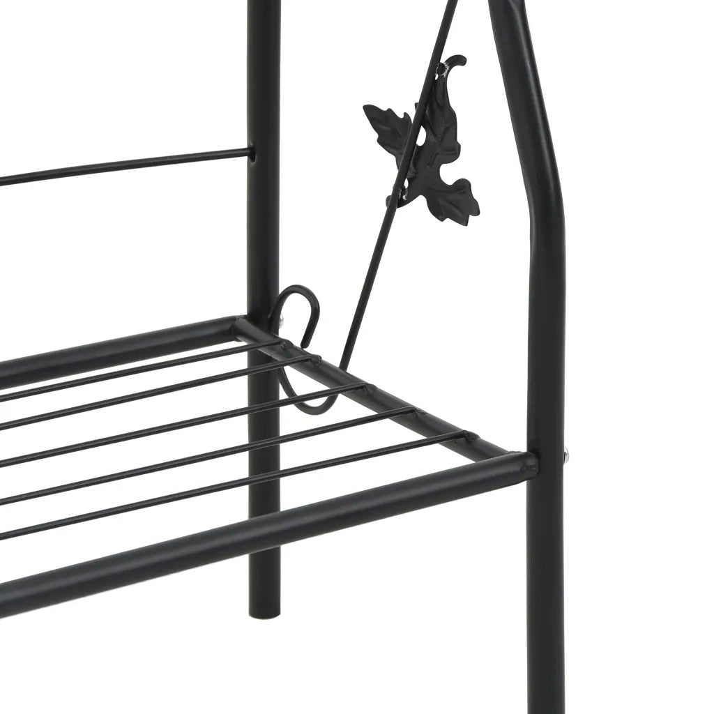 Supporto per piante | Sostegno per piante a 3 Livelli Nero 52x28x128 cm in Ferro