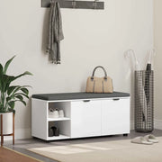 Panca per ingresso con cuscino-Sgabello-Panca da Corridoio Bianco 100 x 38 x 46 cm 702056