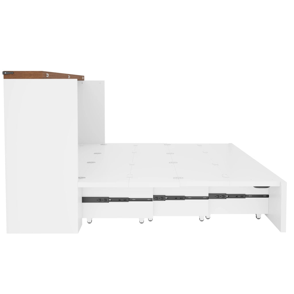 LETTO a scomparsa 140x200 cm Legno e metallo Bianco