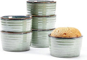 Kit di stampi per muffin e cupcake in ceramica, 6 pezzi, verde, 240 ml - per muffins, cupcakes e pudding