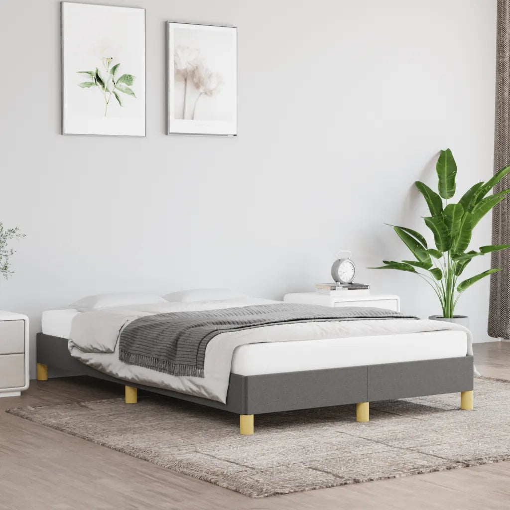 Letto matrimoniale | Letto per adulti | Giroletto senza Materasso Grigio Scuro 120x190 cm in Tessuto