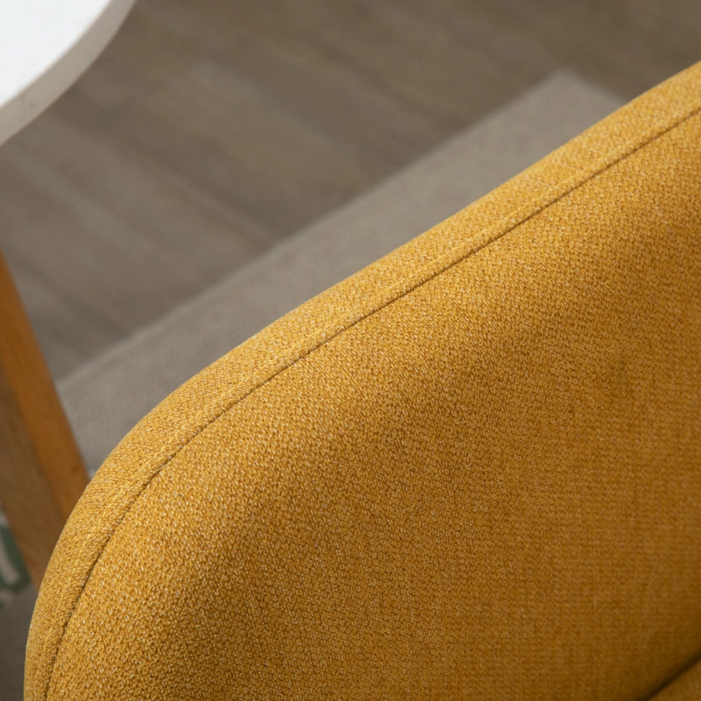 Divano 2 posti con 2 cuscini ¨C zephmum ¨C giallo, velluto, 130x70x80 cm