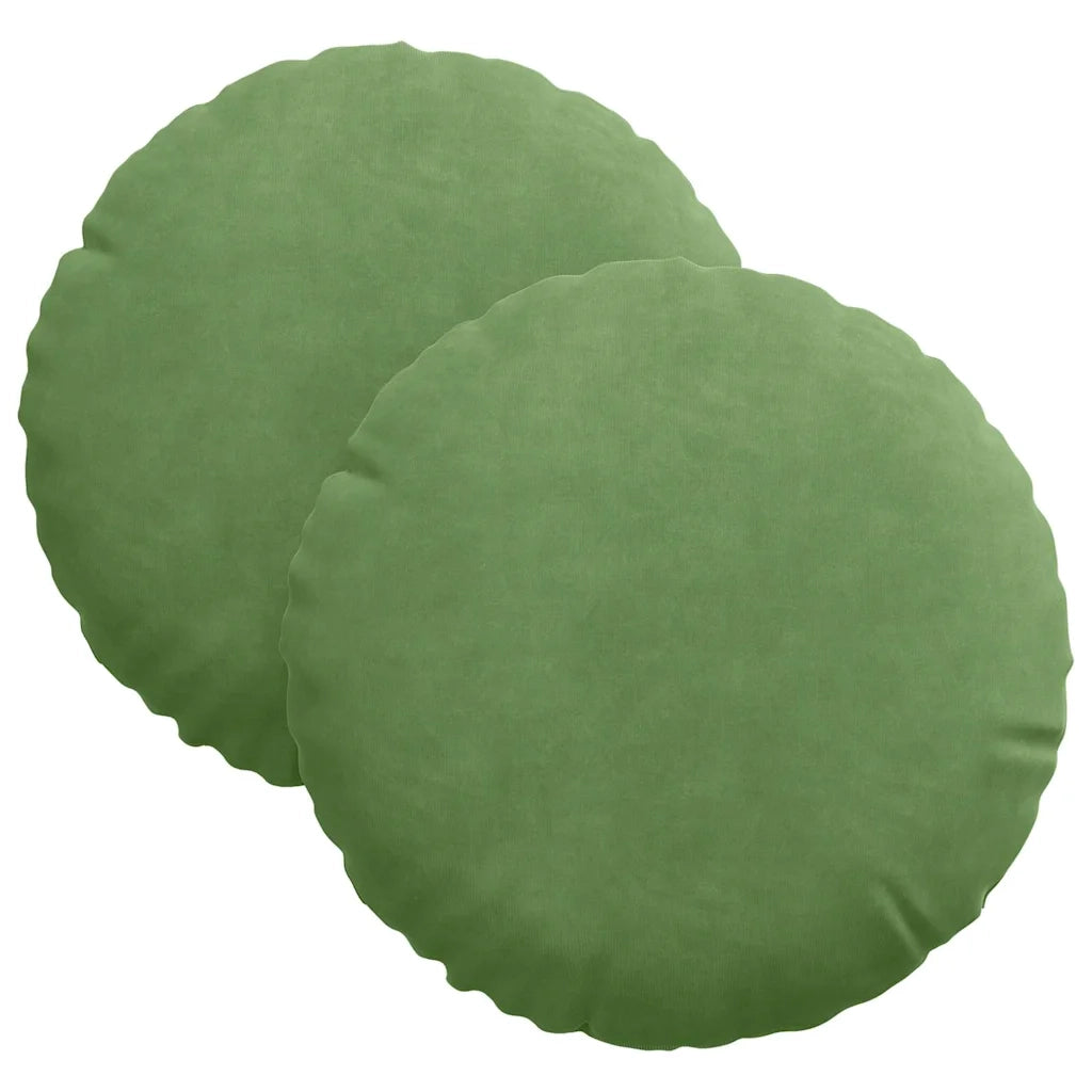Cuscini per Seduta 2 pcs Verde chiaro Ø30 x 13 cm Velluto 42014103
