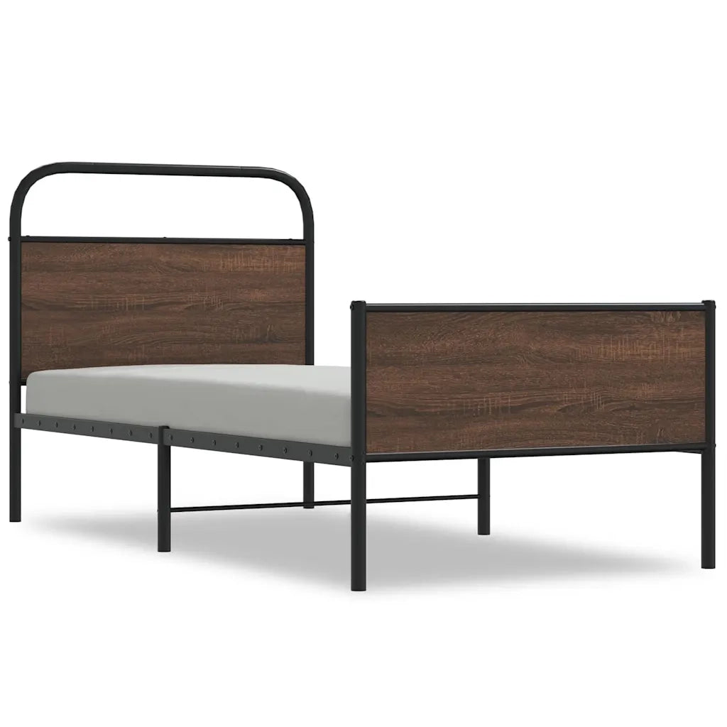 Giroletto senza Materasso-Struttura Letto Rovere Marrone 90x190cm in Truciolato 331037