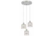 Lampada sospensione Elmo cromo 3 vetri E14 40W Reality