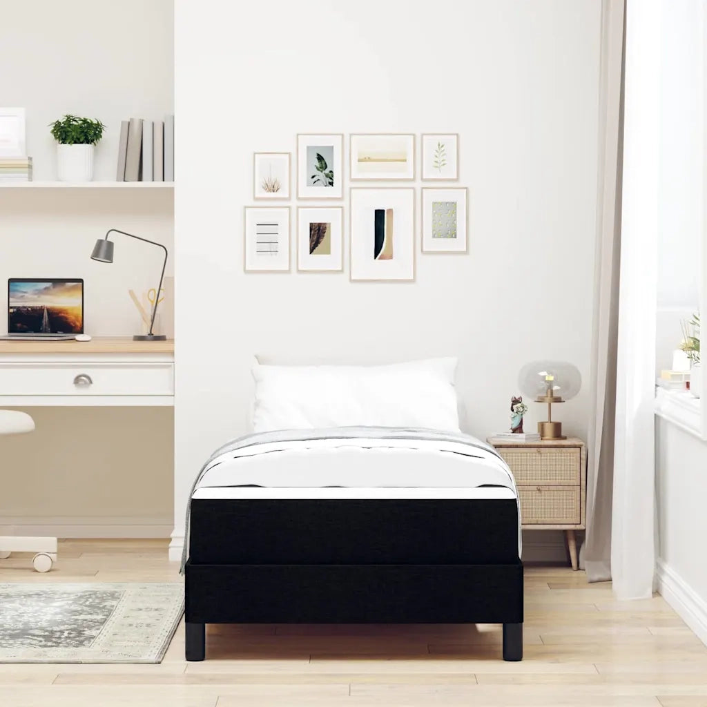 Letto a molle con materasso Nero 90 x 190 cm Tessuto 3398453