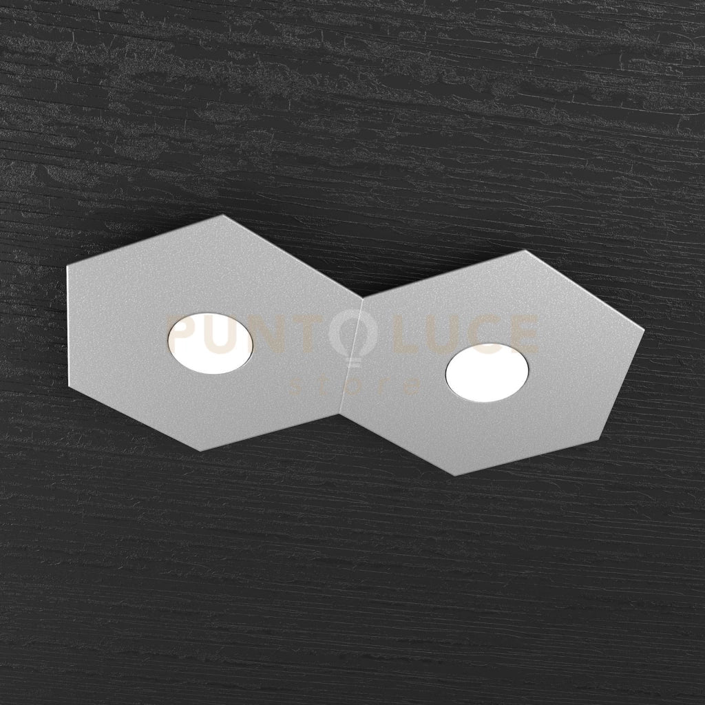HEXAGON APPLIQUE-PLAFONIERA 2 LUCI GRIGIO 1142-2L-GR