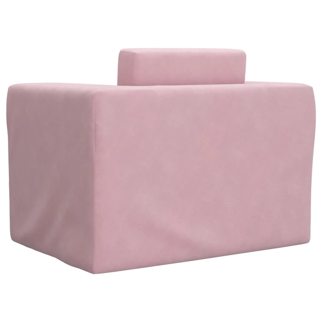 Divano per Bambini-Sofa-Divanetto Rosa in Morbido Peluche 325817