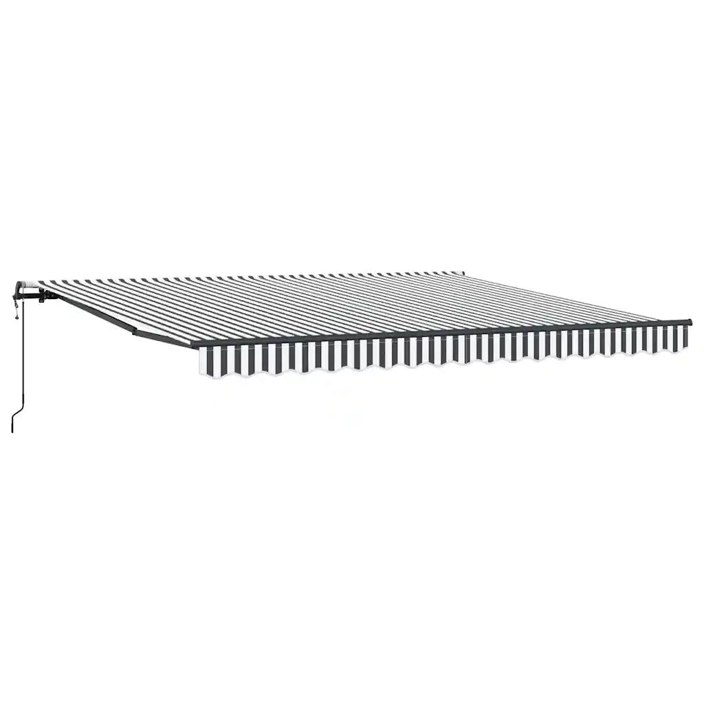 Tenda Sole Retrattile Automatica Antracite e Bianco 400x300 cm 3310232