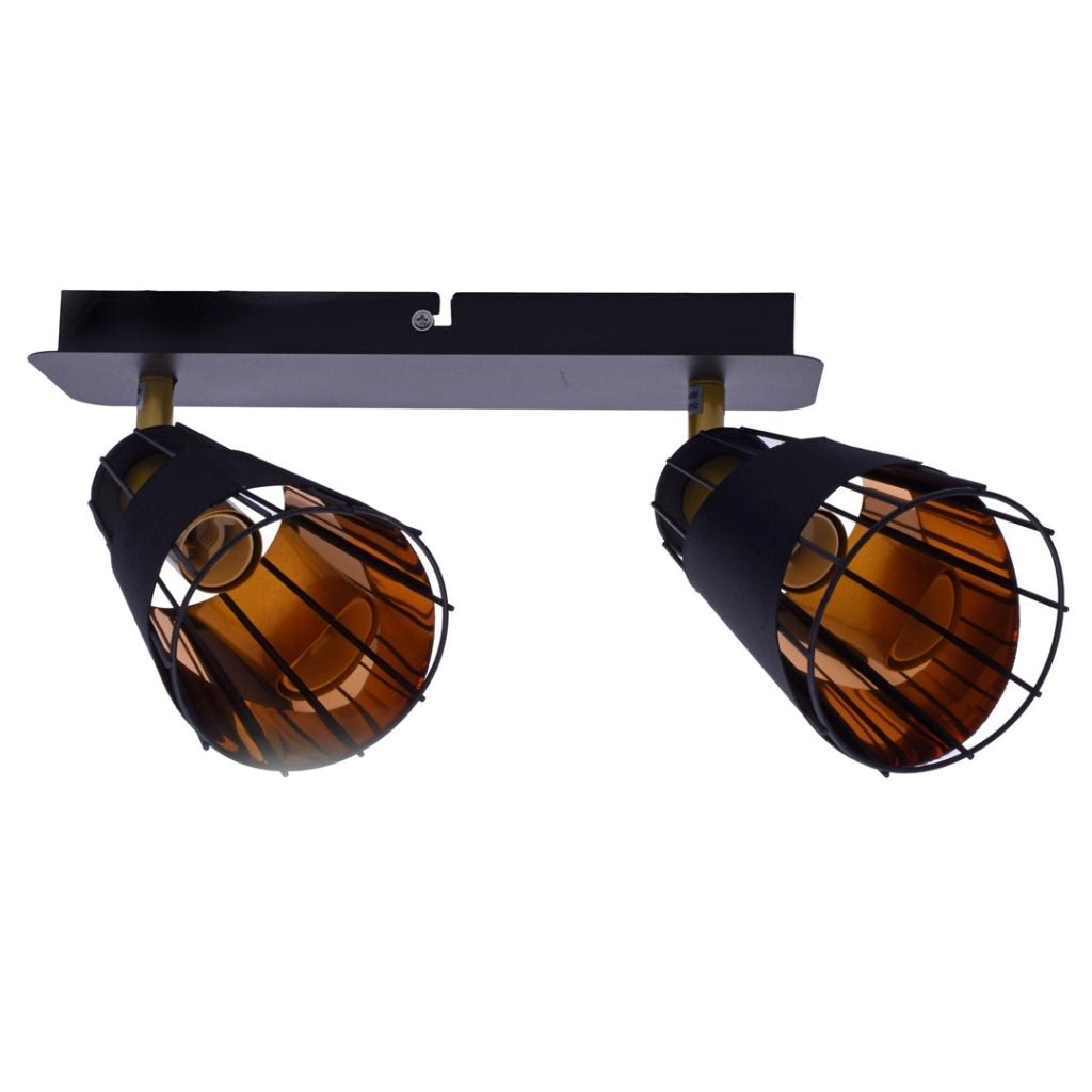 Plafoniera Milagro RICK 2 luci E14 2x40W oro/nero ML5566