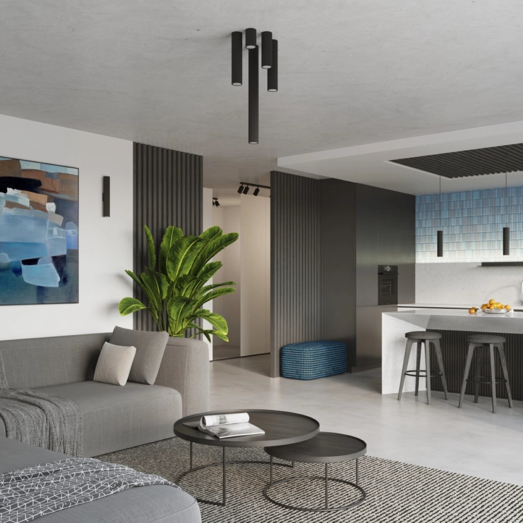 Lampada da soffitto KARBON 10 nero