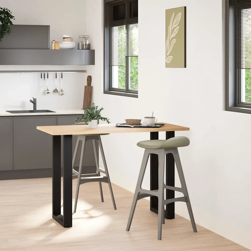 Gambe per tavolo da bar a forma di U 2 pz nere 40x(90-91) cm in acciaio 4013216