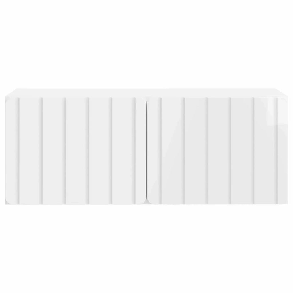 Mobile Porta TV da Muro-Credenza per TV sospesa Bianco Lucido 78,5 x 31 x 30 cm 236707