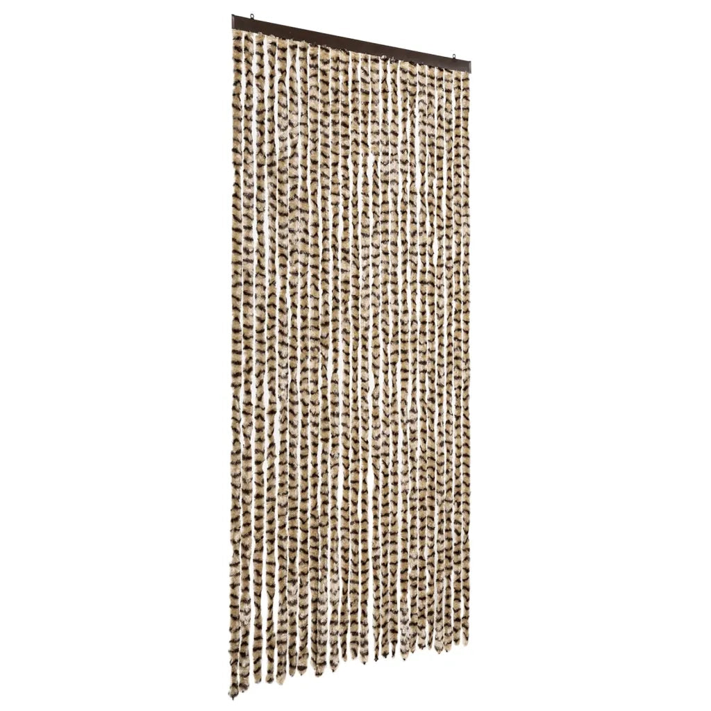 Tenda Antimosche Beige e Marrone 100x200 cm in Ciniglia CFW6384177