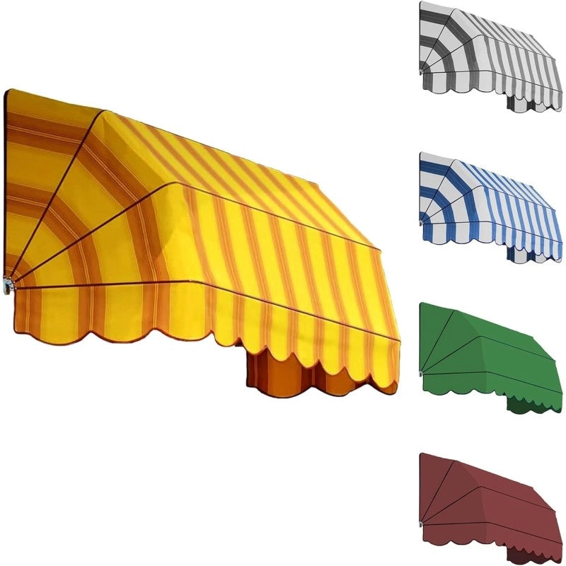 Tenda Sole Cappottina 4 Raggi, Tessuto Tempotest Parà Bianco 15, Larghezza 2,50 x Sporgenza 0,80, UV-Resistente, Impermeabile - Giardino, Balcone