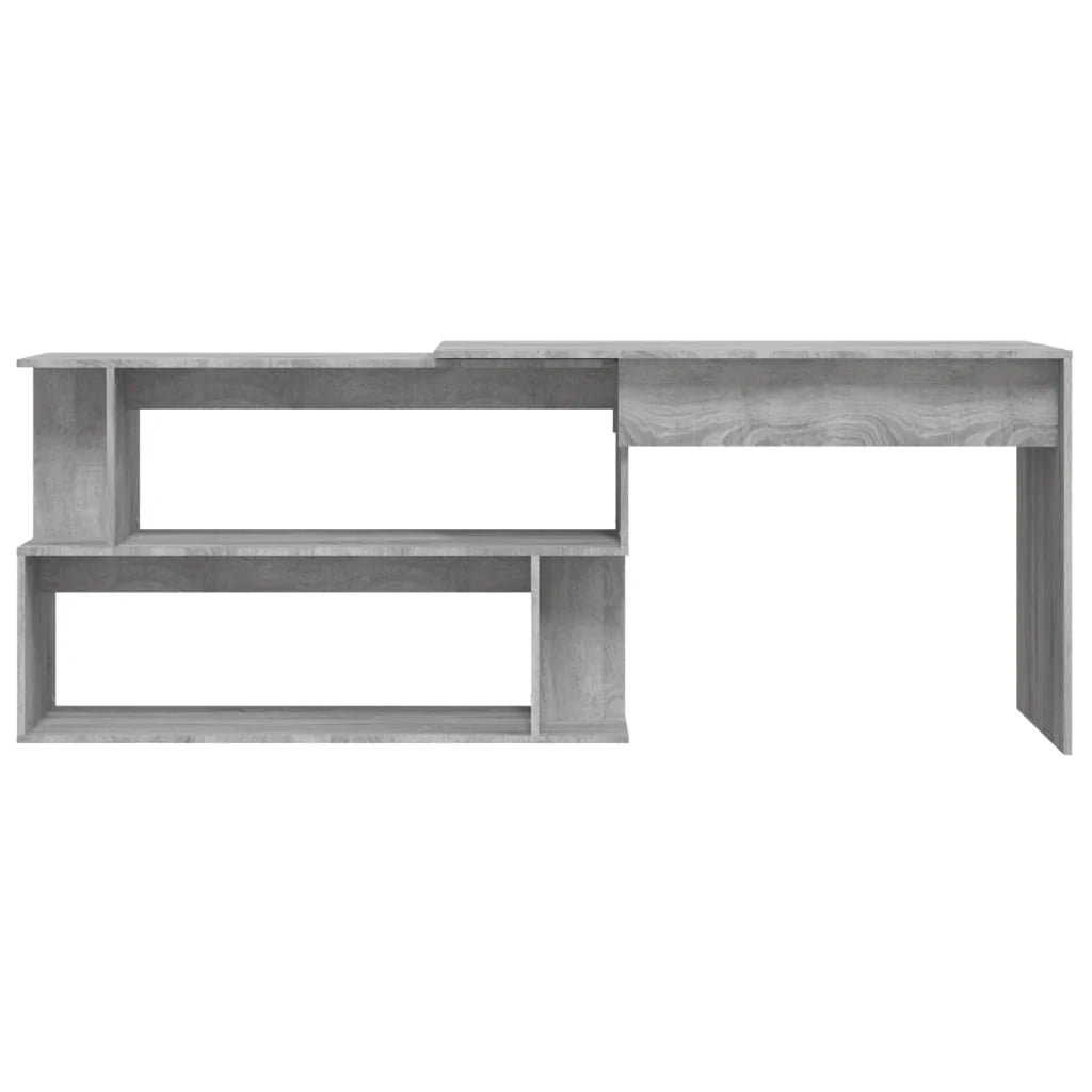 Scrivania angolare Sonoma postazione di lavoro per computer scrivania da studio 200 x 50 x 76 cm legno ingegnerizzato grigio 02_0023696