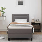 Letto a molle con materasso Grigio 90 x 190 cm Pelle sintetica 3339030