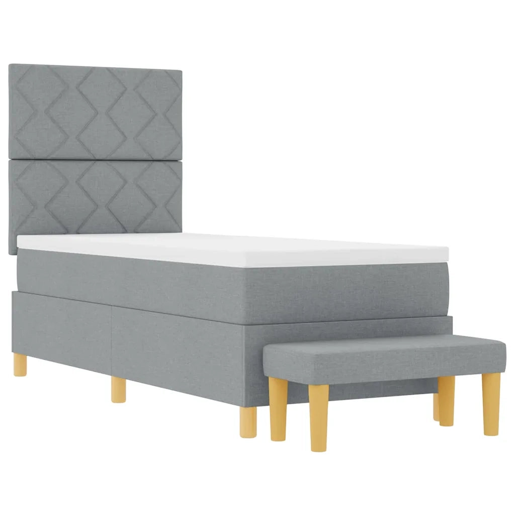 Letto a molle con testiera Grigio chiaro 200 x 80 cm Tessuto 3344331